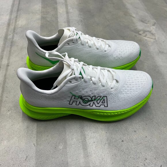 Hoka One One Mach 6 Men's Running White Neon Lime 1147790/WNL - New - Picture 3 of 6